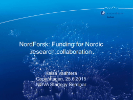 Funding for Nordic research collaboration
