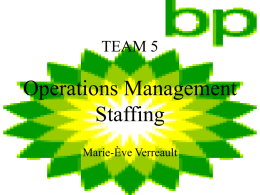 Job Description Team for Operations Management Staffing