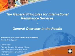 World Bank – CPSS General Principles for International