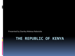 THE REPUBLIC OF KENYA