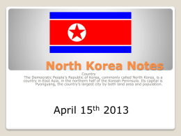 North Korea Notes - Catawba County Schools