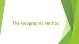 1 The Geographic Methodx