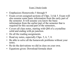 Exam 2 Study Concepts