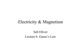 Gauss's Law: Lecture 6 - YU