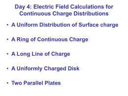 21-7 Electric Field Calculations for Continuous Charge