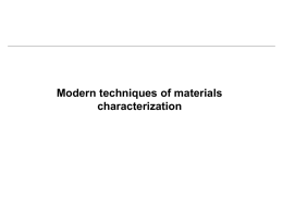 Moderne Methoden der Materialcharakterisierung