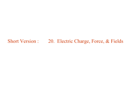 Short Version : 20. Electric Charge, Force, & Fields