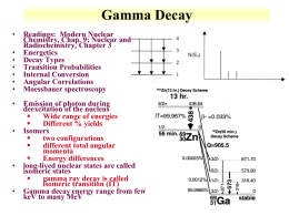 Gamma Decay - UNLV Radiochemistry