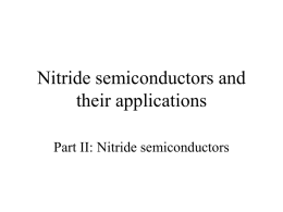 Nitride-based Semiconductors and their Applications