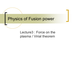 Force on the plasma / Virial theorem