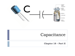 Capacitance - UCF Physics