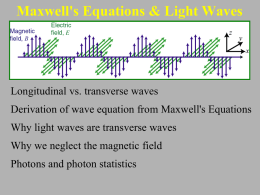 3. Maxwell`s Equations, Light Waves, Power, and Photons