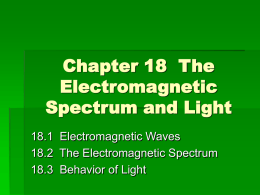 Chapter 18 The Electromagnetic Spectrum and Light