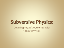 Subversive Physics - HRSBSTAFF Home Page