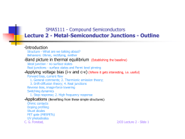 SMA5111 - Compound Semiconductors Lecture 2