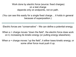 Work done by electric force (source: fixed charges) on a test charge