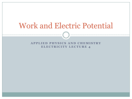 Work and Electric Potential