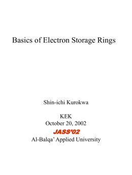 Basics of Electron Storage Rings