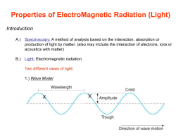 Properties of ElectroMagnetic Radiation (Light)