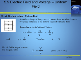 Electric Field and Voltage