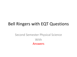 Bell Ringers with EQT Questions