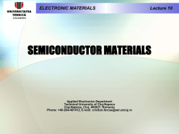 ELECTRONIC MATERIALS Lecture 10