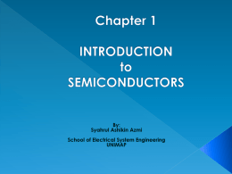 lecture 1:introduction to semiconductor