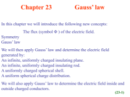Chapter 23 Gauss` law