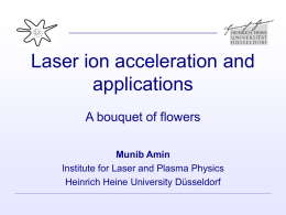 Laser ion acceleration – principle and applications - Heinrich