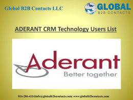 ADERANT CRM Technology Users List 