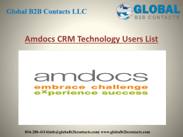 Amdocs CRM Technology Users List