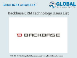Backbase CRM Technology Users List