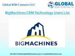 BigMachines CRM Technology Users List  