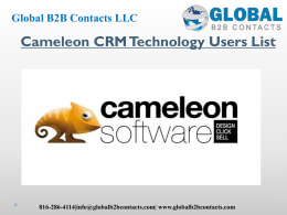 Cameleon CRM Technology Users List