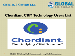 Chordiant CRM Technology Users List 