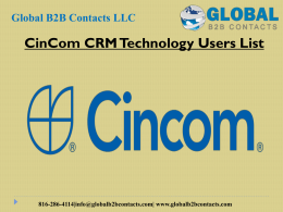 CinCom CRM Technology Users List 