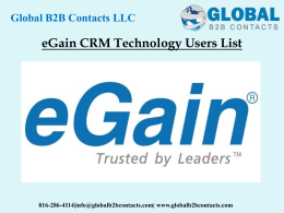 eGain CRM Technology Users List