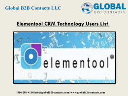 Elementool CRM Technology Users List