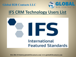 IFS CRM Technology Users List 