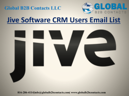 Jive Software CRM Users Email List 