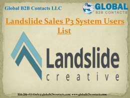 Landslide Sales P3 System Users List 
