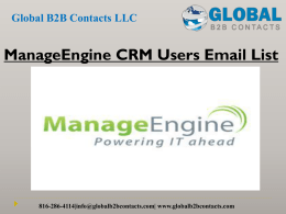 ManageEngine CRM Users Email List