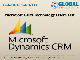 MicroSoft CRM Technology Users List