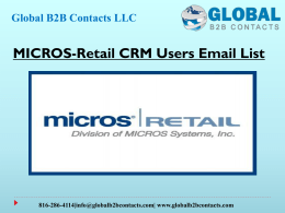 MICROS-Retail CRM Users Email List
