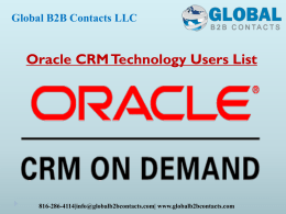 Oracle CRM Technology Users List
