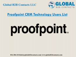 Proofpoint CRM Technology Users List