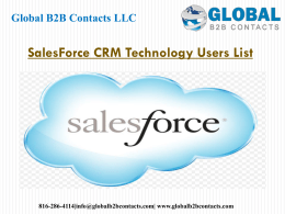 SalesForce CRM Technology Users List 