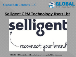 Selligent CRM Technology Users List