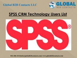 SPSS CRM Technology Users List 