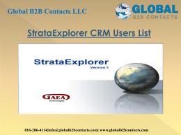 StrataExplorer CRM Users List